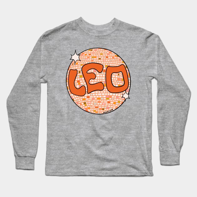 Leo Disco Ball Long Sleeve T-Shirt by Doodle by Meg